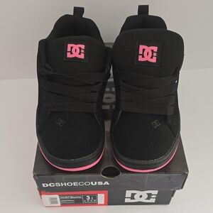 DC Black Skate Shoes with Pink Accents